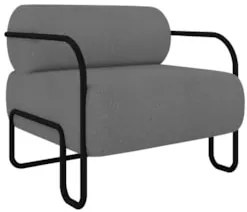 Poltrona Decorativa para Sala Industrial Kira Z08 Boucle Cinza - Mpoze
