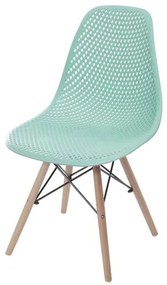 Cadeira Eames Furadinha cor Tiffany com Base Madeira - 55986 Sun House