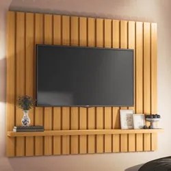 Painel Para TV Suspenso Ripado 60 Pol. 160cm Like H01 Cinamomo - Mpoze