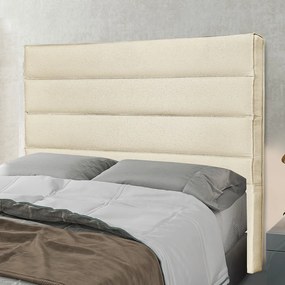 Cabeceira Cama Box Solteiro 90 cm Arles Linho S04 - D'Rossi - Perola