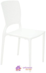 Cadeira Tramontina Safira Branca sem Braços em Polipropileno e Fibra de Vidro - Tramontina  Tramontina