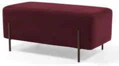 Puff Decorativo 90cm Base Aço Status C-278 Veludo Marsala - Domi