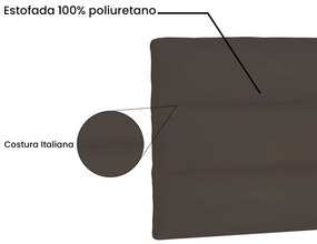 Cabeceira Painel La Italiana Para Cama Box Solteiro 90 cm Suede - D'Rossi - Café