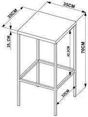 Mesa Para Área Gourmet e 4 Banquetas Altas Steel Quadra Vermont Base P