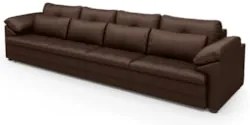 Sofá Retrátil 4 Lugares Para Sala 339cm Dijon Couro Caramelo S07 - Mpo