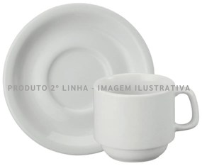 Xícara Chá Com Pires 200Ml Porcelana Schmidt  - Mod. Cilíndrica 2° Linha