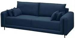 Sofá Living 3 Lugares 190cm Pés em Aço Felice F05 Veludo Azul - Mpozen