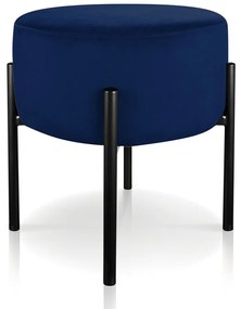 Puff Banqueta Decorativo Industrial Preto Iron Suede D03 - D'Rossi - Azul Marinho