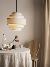 Lustre Pendente Vivare Md-4390 Cúpula em Tecido Branca - Bivolt