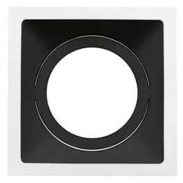 Plafon Embutir Aluminio Ar111 Gu10 Branco Preto Square