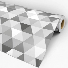 Papel de parede adesivo triângulo cinza e branco