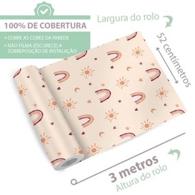 Papel Adesivo De Parede Infantil Boho Menina Delicada