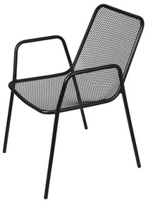 Cadeira Luma em Ferro com Braco cor Preta - 61002 Sun House