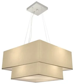 Lustre Pendente Quadrado Bege MJ-4083 Para Mesa de Jantar