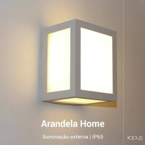 Arandela Home 13X16X10,8Cm Led 12W 3000K Ip65 Branco |Opus Hm 35000