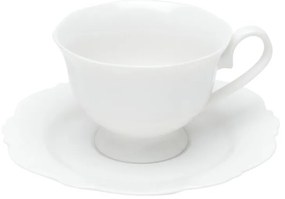Jogo 6 Xícaras Chá Com Pires De Porcelana Maldivas Branco 17471 Wolff