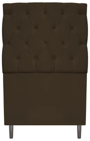 Kit Cabeceira e Calçadeira Liverpool 90 cm Solteiro Suede Marrom - ADJ Decor