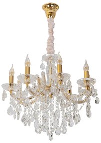 Lustre Cristal K9 Metal Dourado Castle