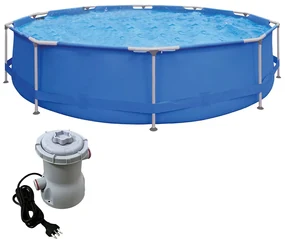 Conjunto Piscina Acquablue com Filtro 2006L/h Metal PVC Kit Reparação 6800L 110V Azul/Cinza G31 - Gran belo