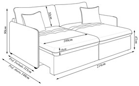 Sofá Reclinável e Retrátil Gandalf Bipartido 214cm Caixa Zero com Almofadas Veludo Castor G33 - Gran Belo