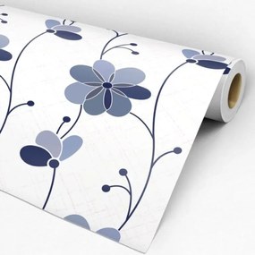 Papel de Parede Floral Azul