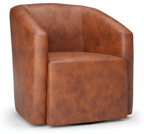 Poltrona Decorativa Base Giratória Stella Max Sintético PU D03 - D'Rossi - Nozes
