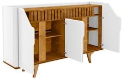 Buffet Aparador 4 Portas 160cm Melissa B02 Branco/Naturalle - Mpozenat