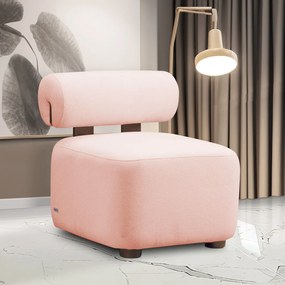Poltrona Decorativa para Sala Kit 2 Helora Bouclê Rosê E03 - D'Rossi
