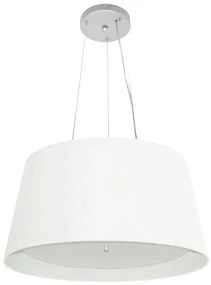 Lustre Pendente Cone Md-4144 Cúpula em Tecido 25x50x40cm Branco - Bivolt