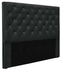 Cabeceira Cama Box Casal 140 cm Tania Veludo Preto S04 - D'Rossi