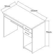 Mesa Escrivaninha para Computador 2 Gavetas 103cm Pratic F04 Branco -