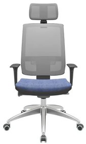 Cadeira Office Brizza Tela Cinza Com Encosto Assento Concept Baltico Autocompensador 126cm - 63198 Sun House