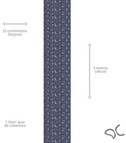 Papel de Parede Geométrico Prata e Azul 0.52m x 3.00m