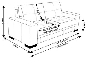 Jogo de Sofá 2 e 3 Lugares Sala de Estar Milano Couro Marrom G58 - Gran Belo