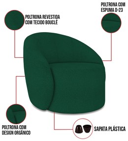 Poltrona Decorativa Orgânica Lua Bouclê D03 - D'Rossi - Verde