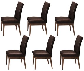 Conjunto 6 Cadeira Decorativa Luana Factor Marrom
