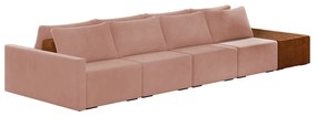 Sofá Ilha 4 Lugares Living 432cm Modulado para Sala Lary Veludo K01 - D'Rossi - Rose