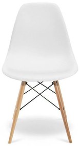 Cadeira para Sala de Jantar Eiffel Eames Branco Base Madeira - D'Rossi