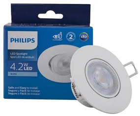 Plafon Led Embutir Redondo 4,2w Branco Luz Branca