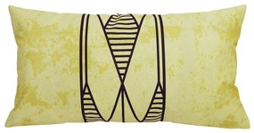 Capa de Almofada Suede Retangular Art Deco Marfim 60x30