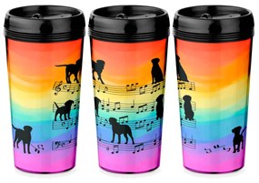 Copo Viagem 520ml Colorido Arco Iris Cachorro Musical
