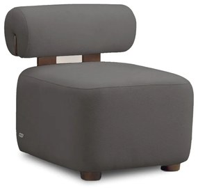 Poltrona Decorativa para Sala Helora Bouclê E03 - D'Rossi - Cinza escuro