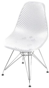 Cadeira Eames Furadinha cor Branco com Base Cromada - 54701 Sun House