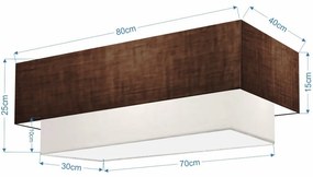 Plafon Duplo Retangular Vivare Md-3071 Cúpula em Tecido 80X40cm x 70X30cm - Bivolt