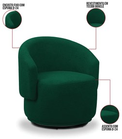 Poltrona Decorativa Orgânica Névoa Bouclê E03 - D'Rossi - Verde