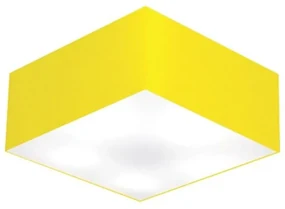 Plafon Para Sala de Jantar Quadrado SJ-3012 Cúpula Cor Amarelo