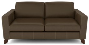 Sofá Sala de Estar Living 3 Lugares 220cm Presley Pés Madeira Couro Capuccino G52 - Gran Belo