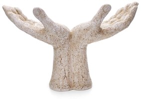 Escultura Decorativa Mãos em Poliresina Branco 17x10 cm - D'Rossi