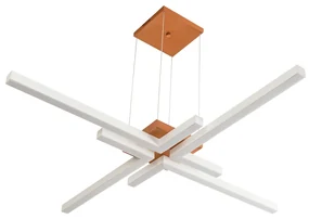 Pendente Play Quadrado 120X120Cm Led 65,6W Bivolt / "l" C/ 21,5X58Cm |... (MR-T - Marrom Texturizado, 3000k)