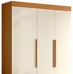 Guarda Roupa Solteiro 3 Portas 2 Gavetas 157cm Vivacce Cinamomo/Off Wh